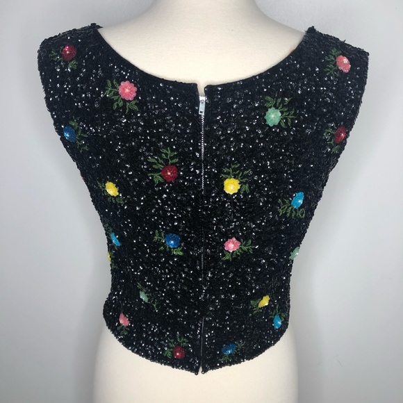 VINTAGE | Sequin Beaded Sweater Top - Picture 2 of 6